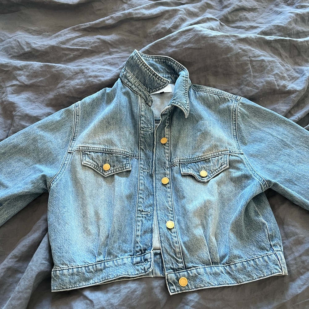 Triarchy cropped organic denim jacket, M